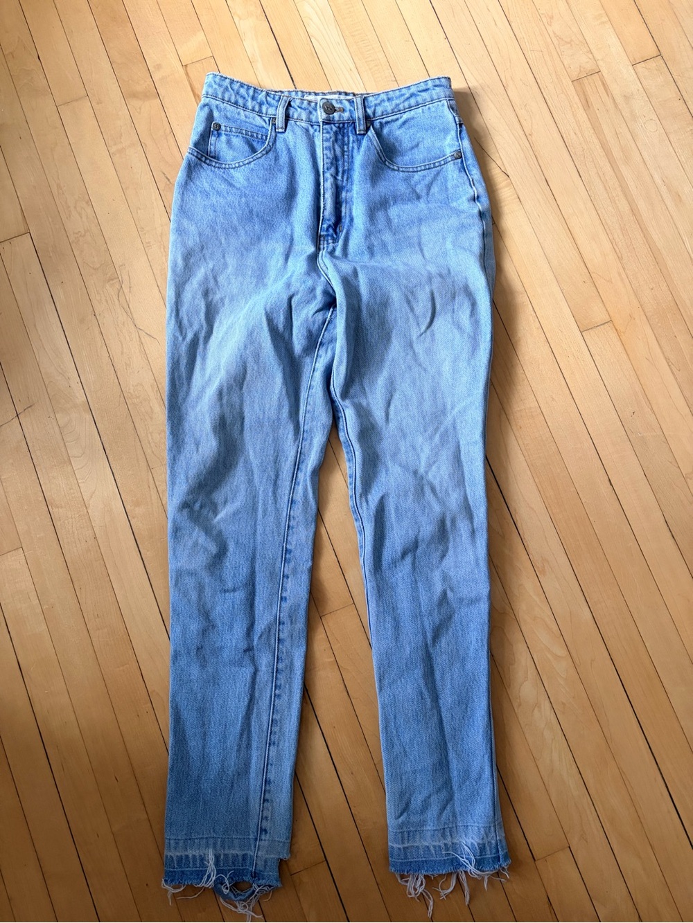 High-Rise Light Blue Straight Jeans for Women